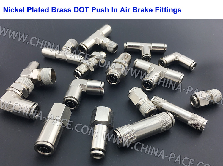 PACE can also supply Nickel Plated Brass DOT Push To Connect Fittings, white thread sealant