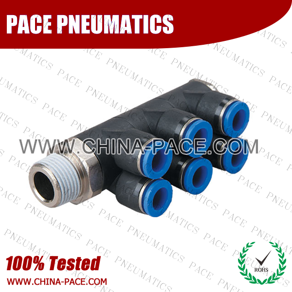 Triple Branch Male Elbow PUSH IN FITTINGS, AIR FITTINGS, PNEUMATIC FITTINGS