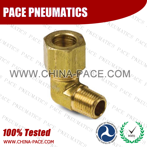 Brass Compression Tube Fitting, 90 Degree Elbow, 1/8 Tube Od X 1/8 NPT  Male Pipe - China Compression Connector Elbow, NPT Compression Elbow