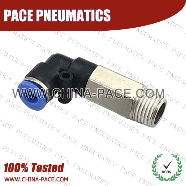 Composite Push To Connect Fittings Extended Male Elbow, Polymer Pneumatic Fittings, Plastic Air Fittings, one touch tube fittings, Pneumatic Fitting, Nickel Plated Brass Push in Fittings, pneumatic accessories.