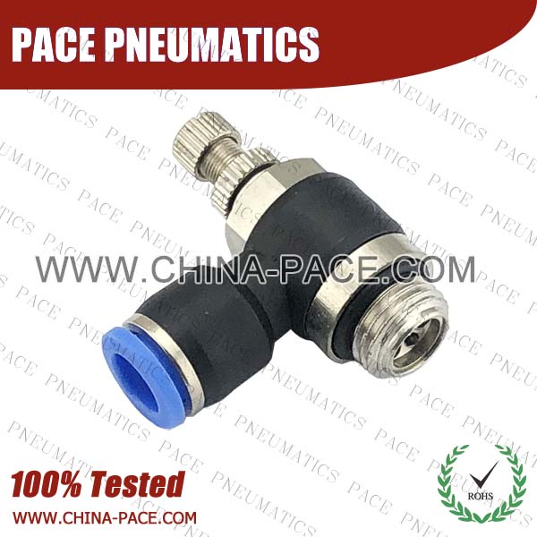 G Thread Meter Out Air Flow Control Valve, BSPP Thread Control Out Speed Controller, Air Fittings, one touch tube fittings, Pneumatic Fitting, Nickel Plated Brass Push in Fittings