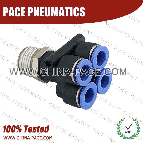 Double Branch Y Composite Push In Fittings, Polymer Push To Connect Fittings, Pneumatic Fittings, Air Fittings, one touch tube fittings, Pneumatic Fitting, Nickel Plated Brass Push in Fittings, pneumatic accessories.