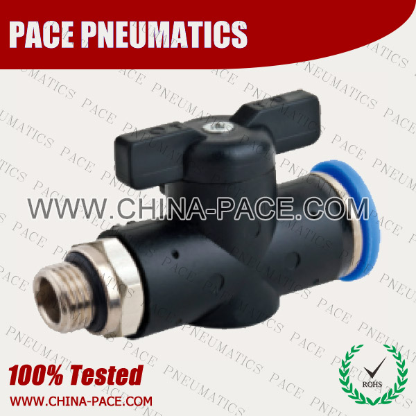 Push To Connect Hand Ball Valve G Thread To Tube, Push In Ball Valve, Push In Hand Valve, Pneumatic Fittings, Air Fittings, one touch tube fittings, Nickel Plated Brass Push in Fittings